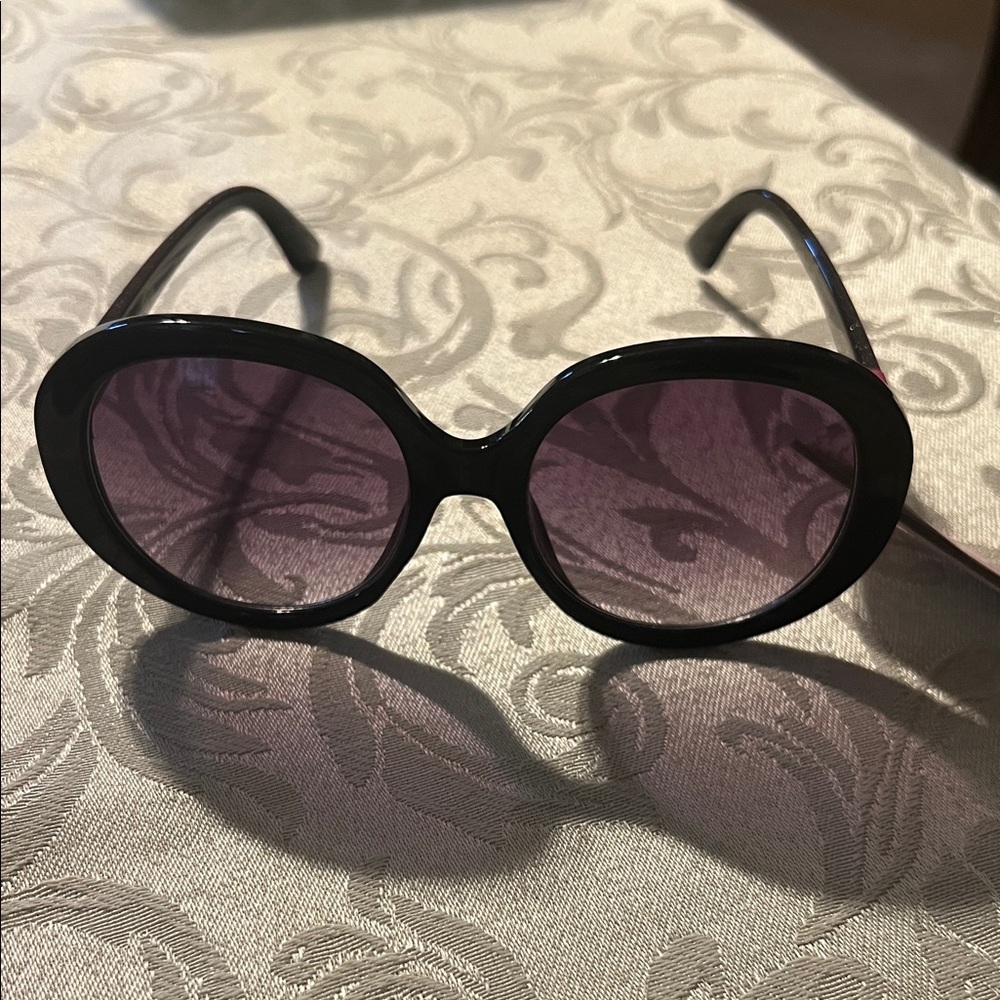 Betsey Johnson Black Sunglasses with Purple Lenses